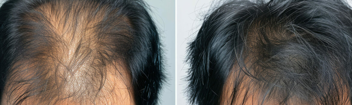 Before and After Hair Transplant Results on Male Patient.