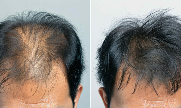 Before and After Hair Transplant Results on Male Patient.